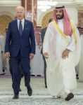 15-07-2022 US President Joe Biden being welcomed by Saudi Arabian Crown Prince Mohammed bin Salman at Alsalam Royal Palace in Jeddah, Saudi Arabia.

© PPE/ddp/abaca/Royal Court of Saudi Arabia/Anadolu 
