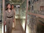 15-03-2023 Egypt Queen Mathilde and Crown Princess Elisabeth pictured during a visit to the the archaeological site of Shaykh Abd-al-Qurna, on the second day of a royal visit to Egypt, from 14 to 16 March, in Thebes, Egypt.

© PPE/sipa usa/belga/lalmand