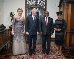 23-03-2023 Belgium Queen Mathilde of Belgium, King Philippe - Filip of Belgium, South Africa President Cyril Ramaphosa and South African Minister of Social Development Lindiwe Zulu pictured during the State banquet at the Sefako Makgatho Presidential Guesthouse in Pretoria, during a state visit of the Belgian Royal Couple to the Republic of South Africa.

© PPE/sipa usa/belga/polet/pool
 