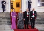 29-03-2023 Berlin King Charles and Queen Camilla and Frank-Walter Steinmeier and Elke Budenbender at a white tie statedinner at the presidential palace Schloss Bellevue in Berlin on the 1st day of the statevisit to Germany

© PPE/Nieboer