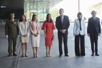 05-05-2022 Barcelona The new inspector general of the Army in Catalonia, Manuel Busquier, the secretary general for Research, Raquel Yotti, the government delegate in Catalonia, Maria Eugenia Gay, Queen Letizia; King Felipe VI and the Minister of Science and Innovation, Diana Morant, pose on their arrival at the presentation of the National Research Awards 2021 at the auditorium of the Barcelona International Convention Center (CCIB) in Barcelona.

No Spain

© PPE/Thorton