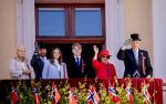 17-05-2022 Oslo Prince Sverre Magnus and Princess Mette-Marit and Princess Ingrid Alexandra and Prince Haakon and Queen Sonja and King Harald on the balcony during the children parade on National day at the palace square in Oslo.

© PPE/Nieboer