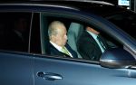 31-10-2023 Pardo King Juan Carlos arrives at the airport to return to Abu Dhabi after attending the 18th birthday celebration of his granddaughter, Princess Leonor in Madrid (Spain). 

© PPE/ddp/abaca/europa/Angel Diaz Brinas