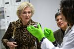 10-11-2023 Antwerp Princess Astrid of Belgium pictured during a royal visit to the laboratory of Professor Rademakers, laureate of the 'Generet 2022' prize of the King Baudouin Foundation, at the Campus Drie Eiken, of the University of Antwerp.
Professor Rademakers received the prize for her research into forms of dementia that are less common.

© PPE/sipa usa/belga/waem